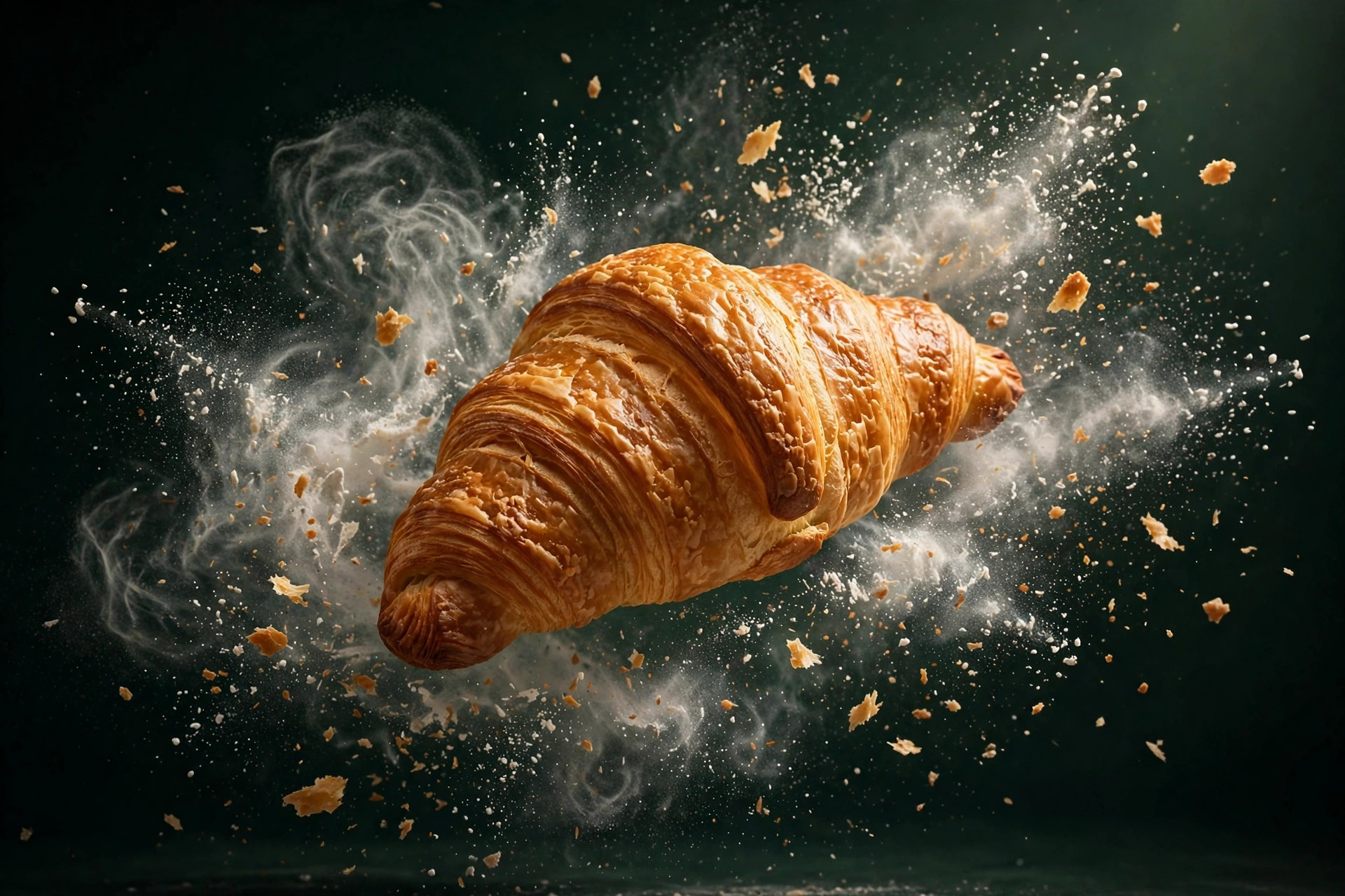 An artisan pastry chef preparing fresh croissants in a bakery